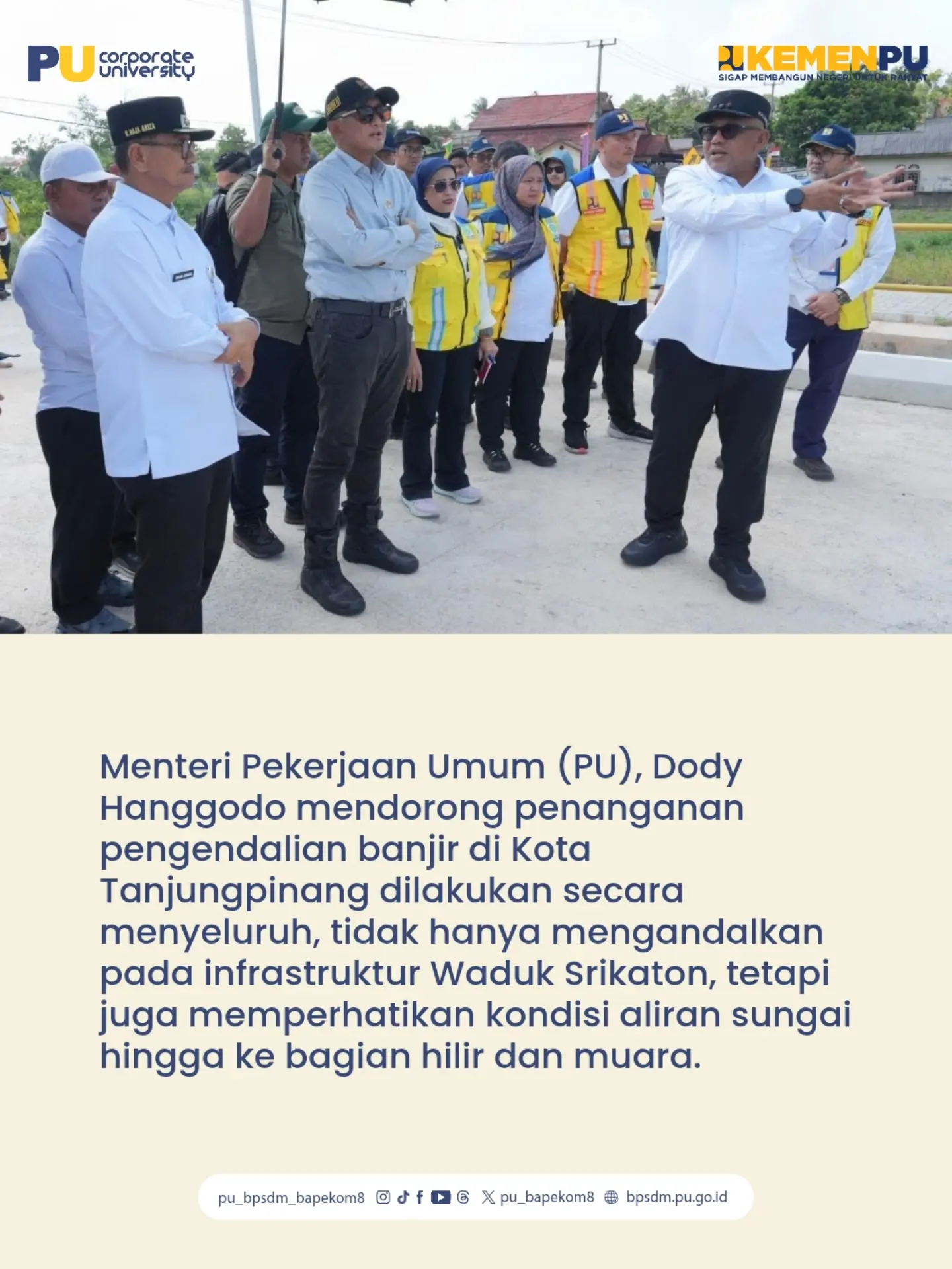 Cegah Banjir Tanjungpinang, Menteri PU Dorong Penanganan dari Sungai hingga Muara.