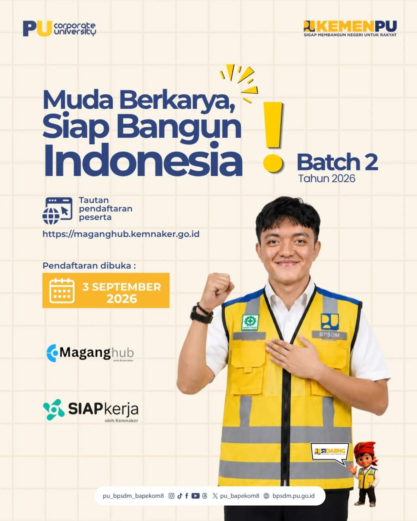 Pendaftaran dibuka pada 3–8 September 2026❗️