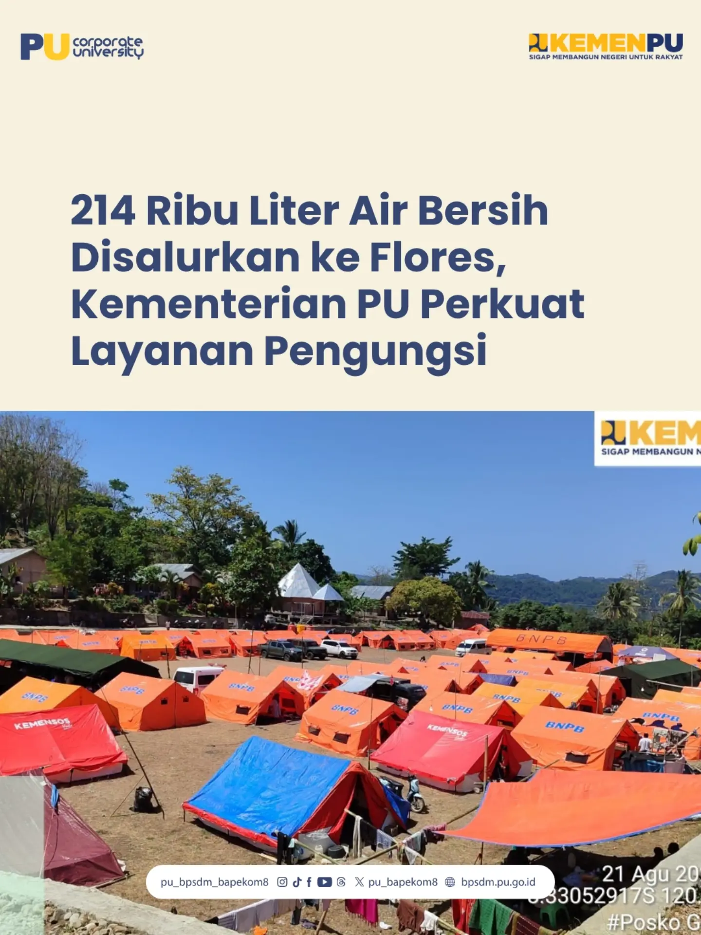 Menteri PU Dody Hanggodo mengatakan, pemenuhan air bersih menjadi salah satu prioritas dalam penanganan kondisi darurat