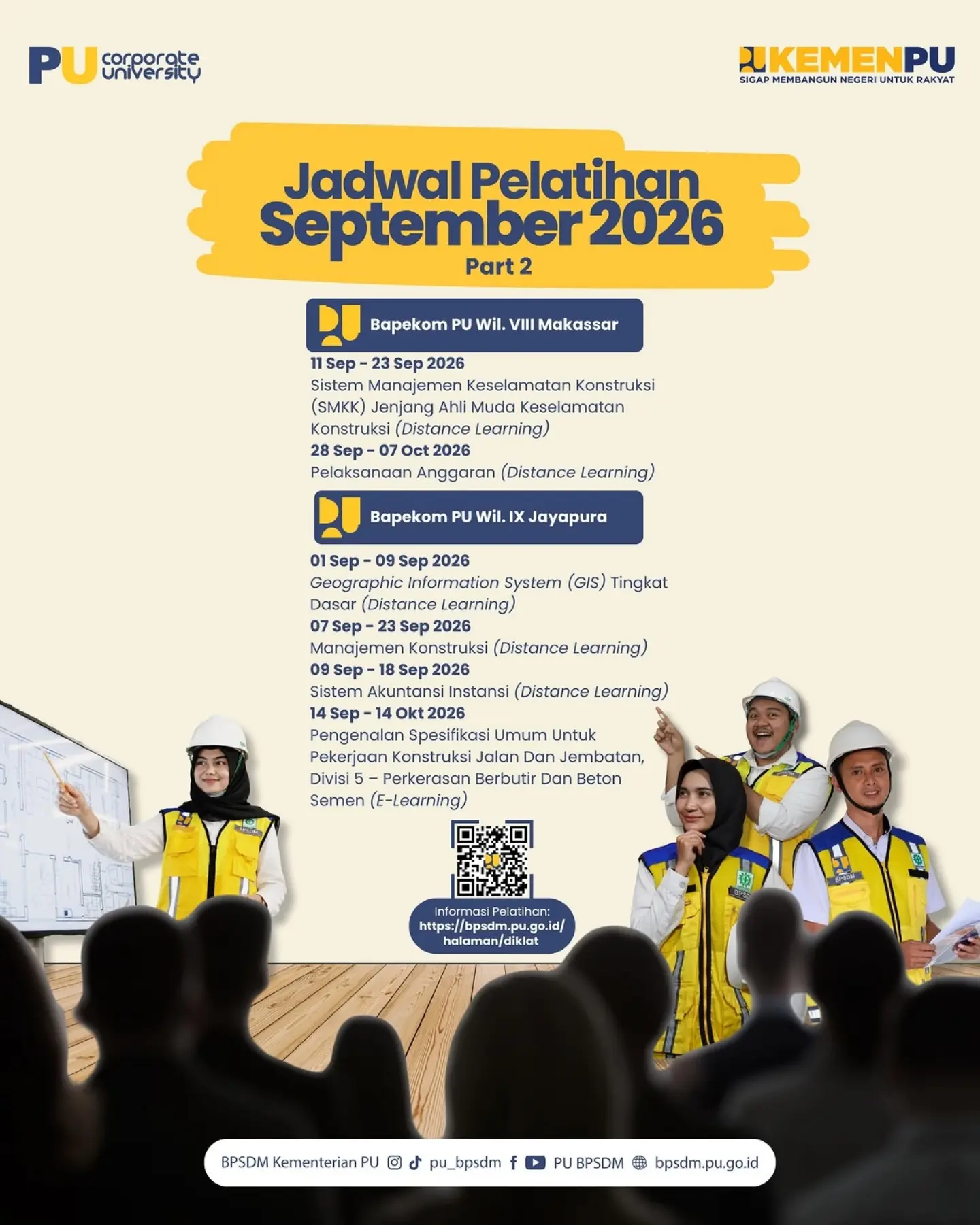 repost pu_bpsdm - Hai TemanBPSDM Yuk, cek jadwal pelatihan BPSDM bulan September! Pelatihan ini bisa diikuti oleh ASN Ke