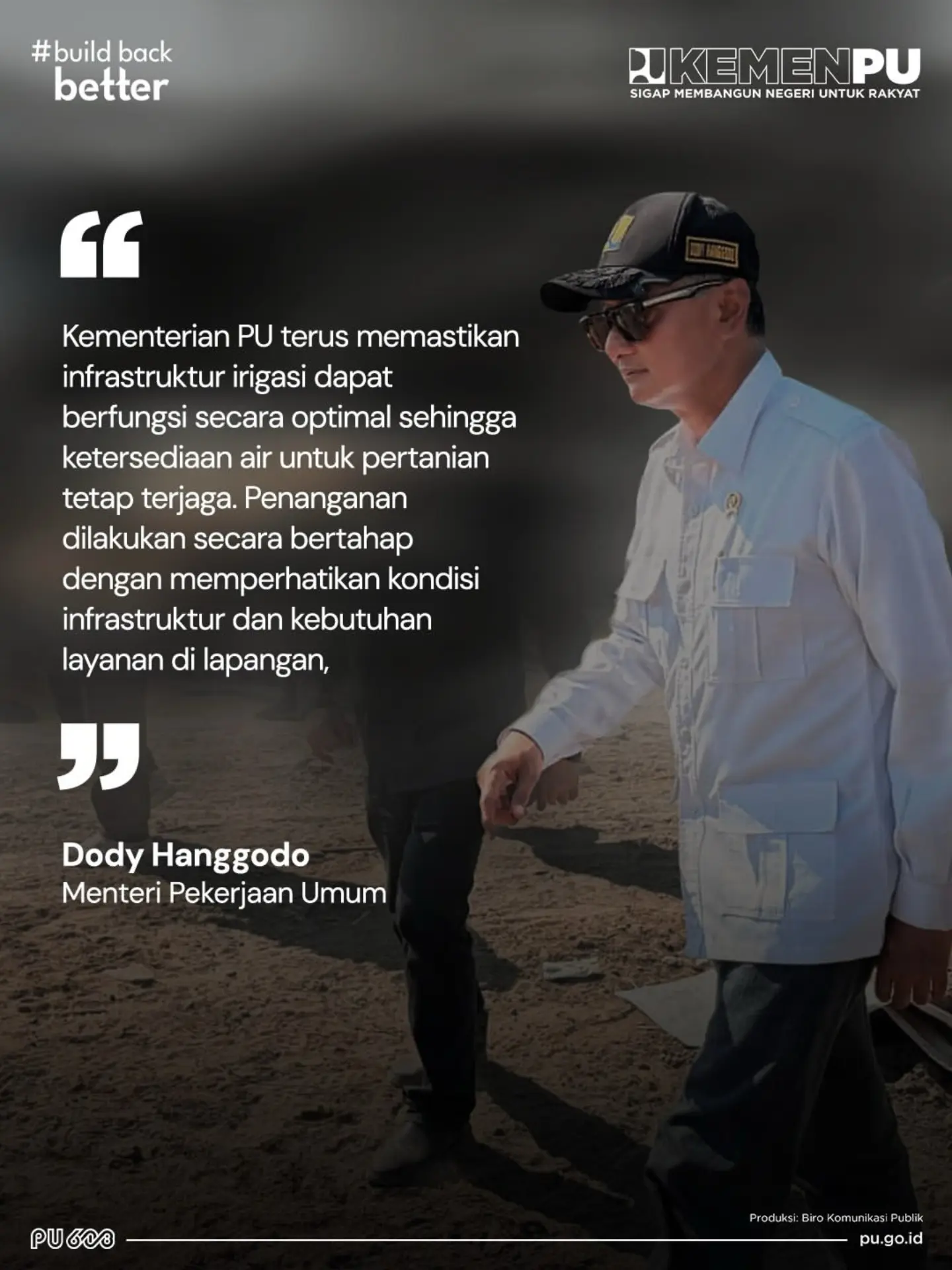 repost kementerianpu - Jaga Suplai Air ke Sawah. Air irigasi lancar, sawah makin produktif. Kementerian PU melalui BWS S