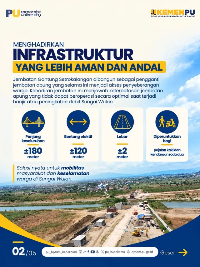 Pembangunan Jembatan Setrokalangan dirancang dengan mempertimbangkan karakteristik Sungai Wulan, ter...