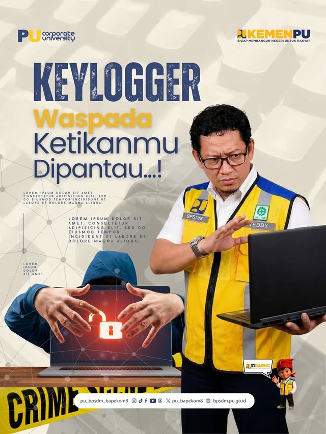 Keylogger, Waspada‼️Ketikanmu bisa dipantau dan direkam tanpa kamu sadari. 🔐 Jaga ketikan, jaga dat...
