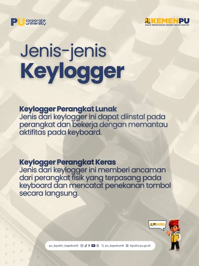 Keylogger, Waspada‼️Ketikanmu bisa dipantau dan direkam tanpa kamu sadari. 🔐 Jaga ketikan, jaga dat...