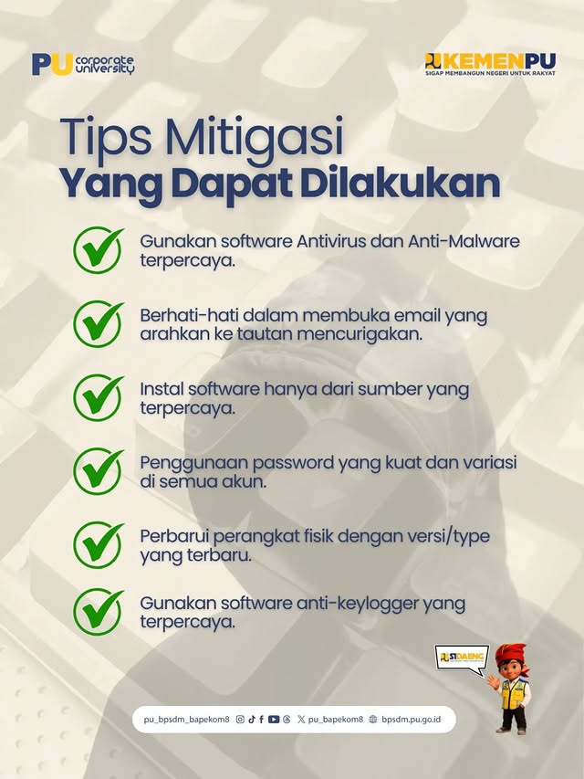 Keylogger, Waspada‼️Ketikanmu bisa dipantau dan direkam tanpa kamu sadari. 🔐 Jaga ketikan, jaga dat...